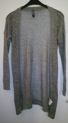 Hellgraue strickjacke mantel - hellgraue, strickjacke/mantel