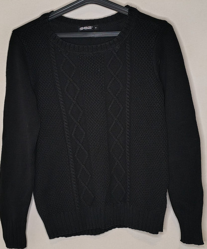 Schwarzer strickpullover für - schwarzer,